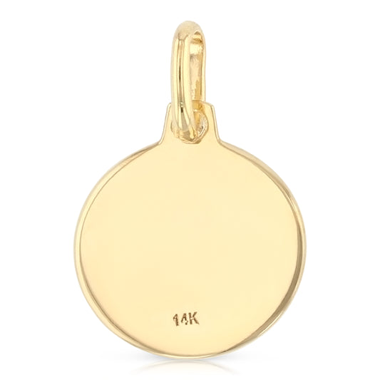 14K Gold Guardian Angel Protect Us Pendant
