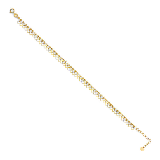 14K Yellow Solid Gold Light Bracelet - 7+1'