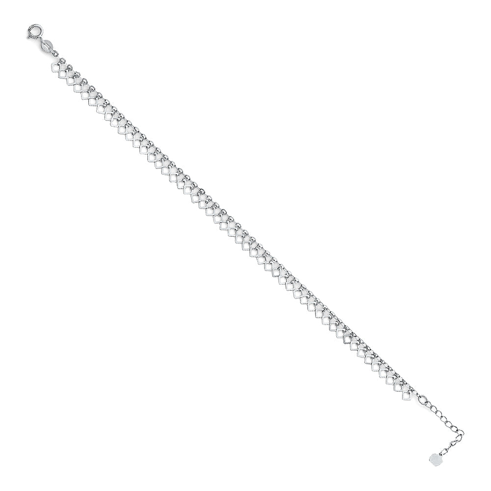 14K White Solid Gold Light Bracelet - 7+1'