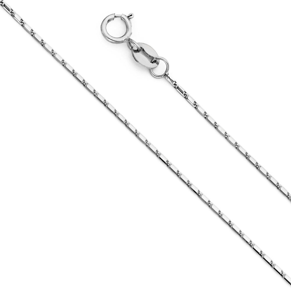 14K Yellow Gold 0.9mm Snail Chain Necklace with Spring Ring Clasp