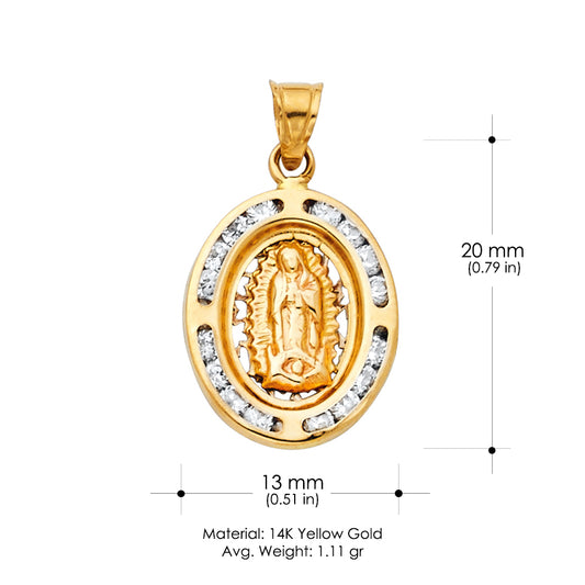 14K Yellow Gold Guadalupe CZ Pendant