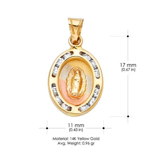 14K Yellow Gold Guadalupe CZ Pendant