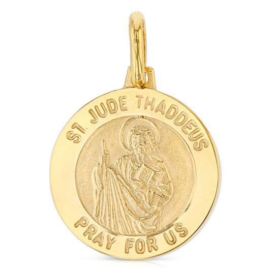 14K Gold St. Jude Thaddeus Pray For Us Pendant