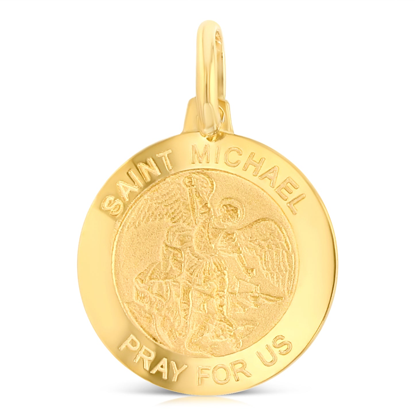 14K Gold St. Michael Pray For Us Pendant