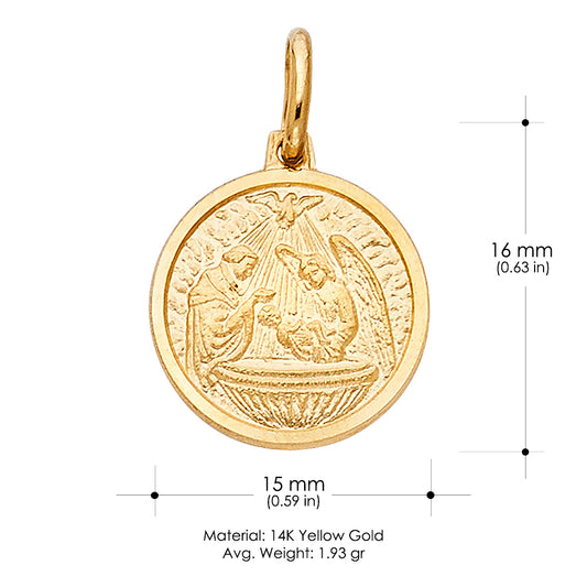 14K Gold Baptism Pendant