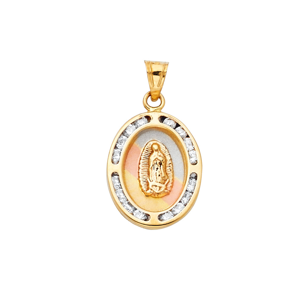 14K Yellow Gold Guadalupe CZ Pendant