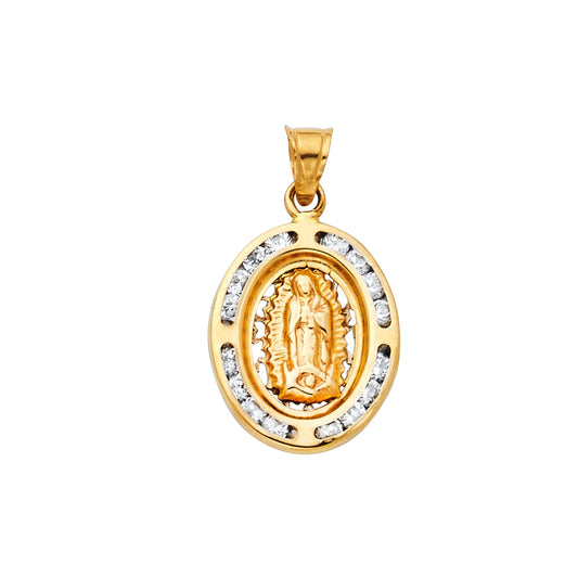 14K Yellow Gold Guadalupe CZ Pendant
