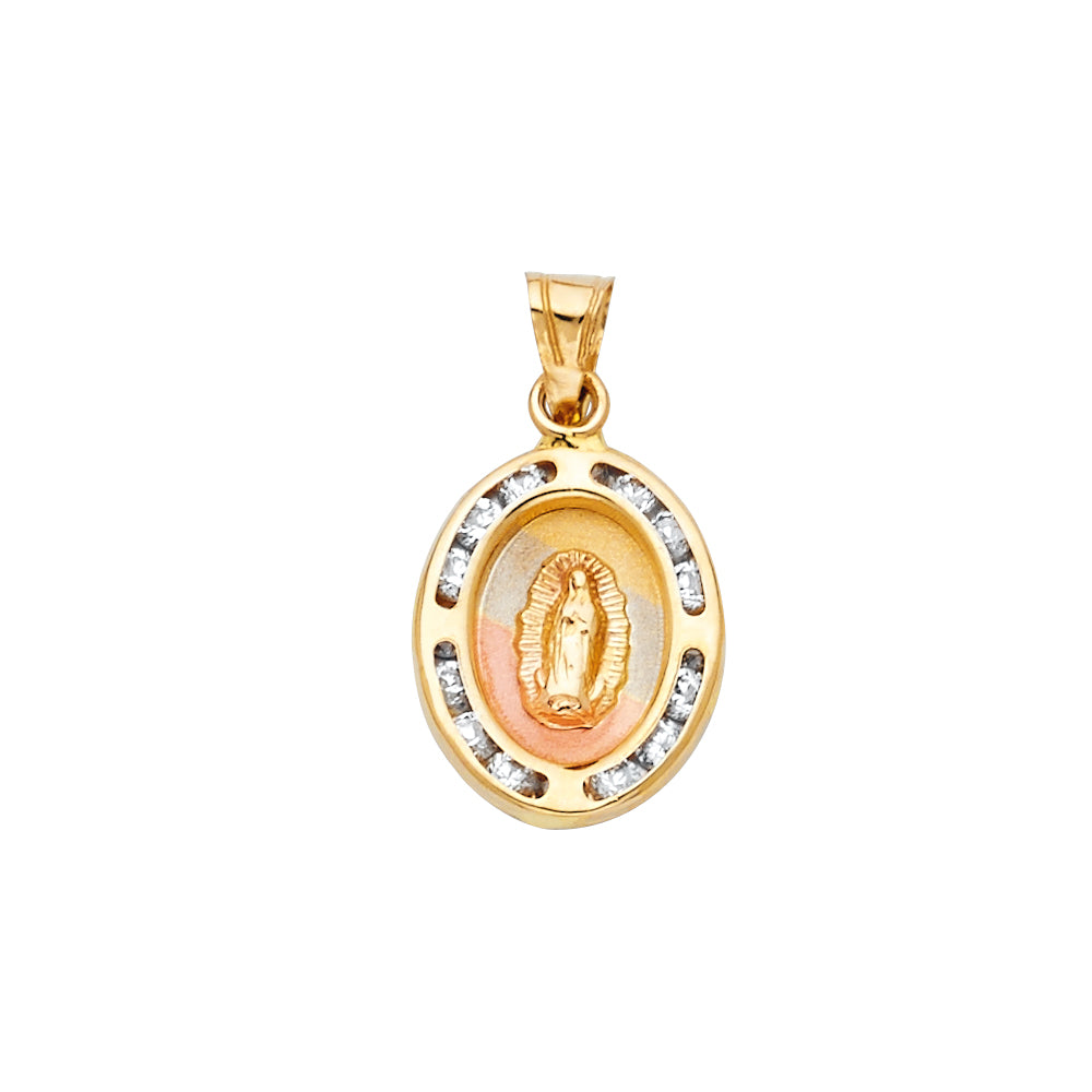 14K Yellow Gold Guadalupe CZ Pendant