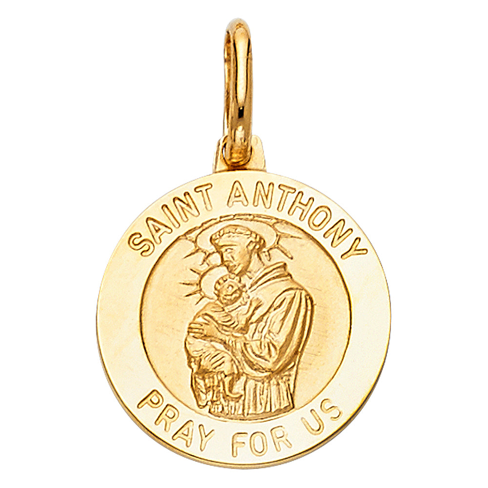14K Gold St. Anthony Pray For Us Pendant