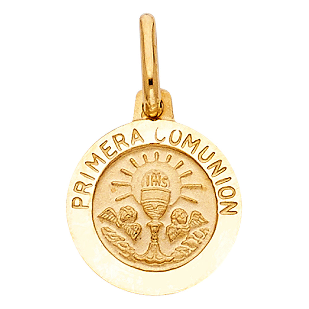 14K Gold Holy Primera Communion Pendant